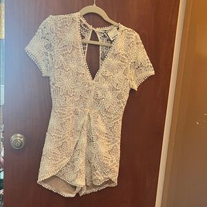Love Tree White Lace one piece sexy short/skort brand new all white lace look